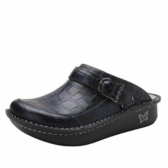 Alegria Seville Croco Noche Women's Nursing Shoes Black | NXDEZB048