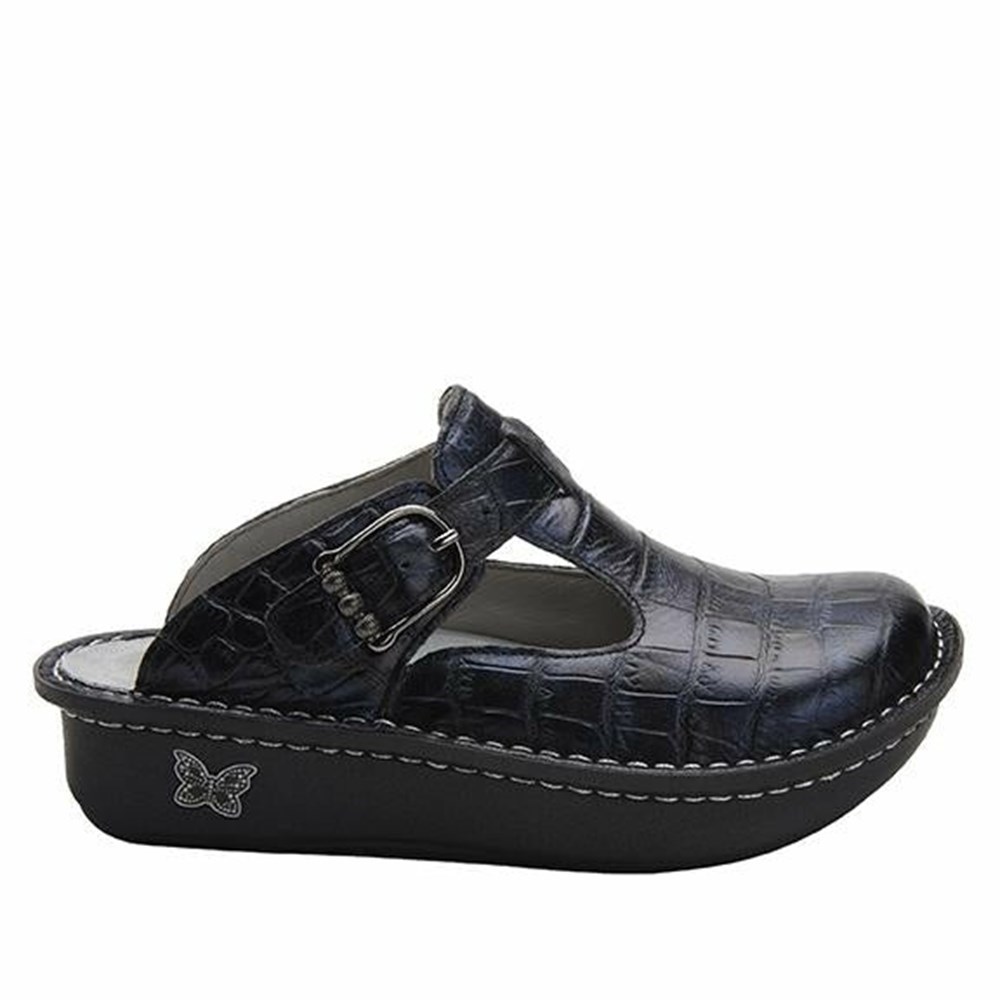 Alegria Classic Croco Women's Nursing Shoes Black | RQFKOV812