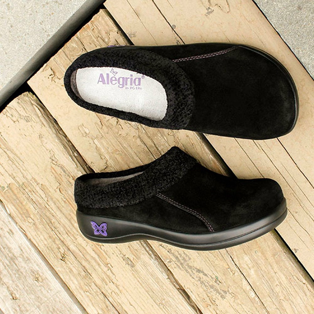 Alegria Kyah Suede Women's Nursing Shoes Black | PDQVKT513