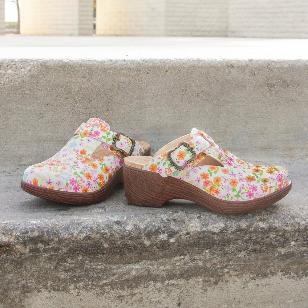 Alegria Selina Prime Time Women's Nursing Shoes Flowers | TDVQGE926