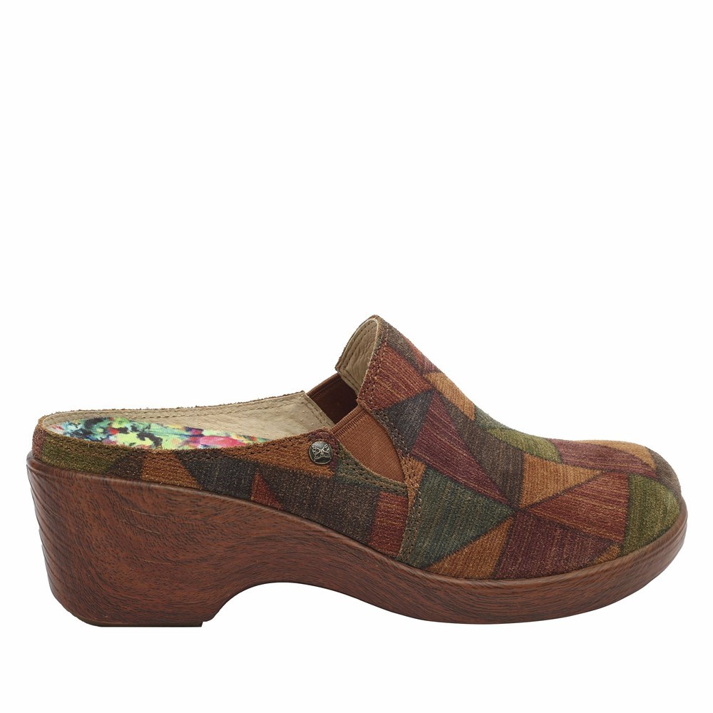 Alegria Sereniti Patchwork Women's Nursing Shoes Green | VRZJXG817