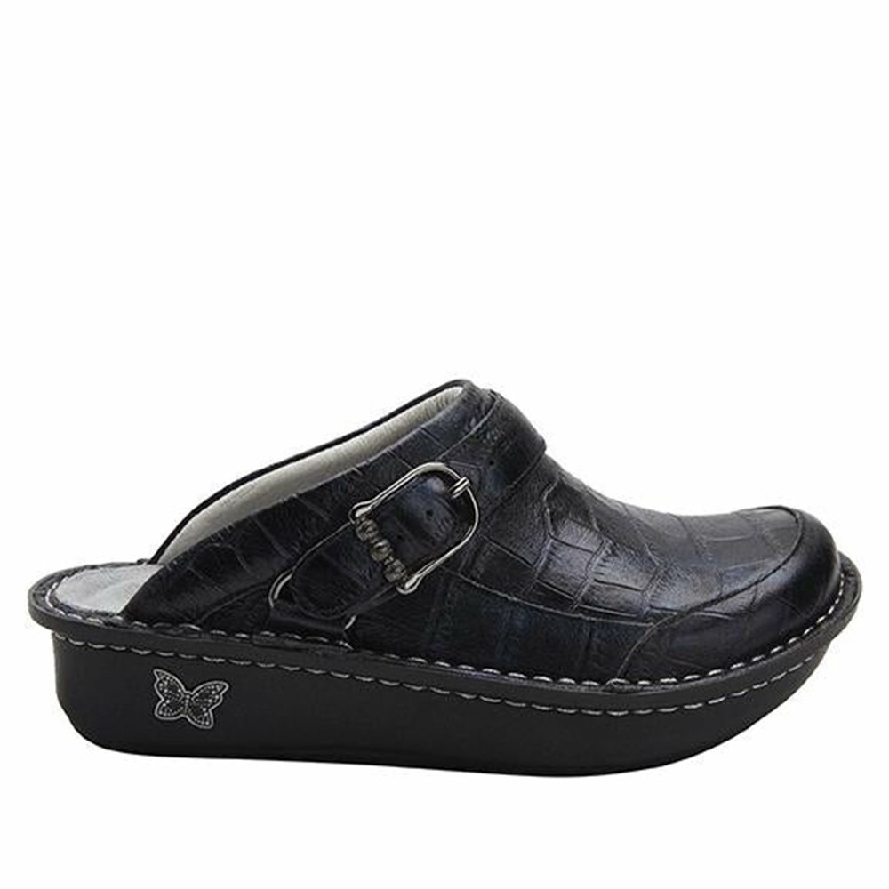 Alegria Seville Croco Noche Women's Nursing Shoes Black | NXDEZB048